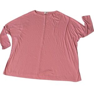 Liyohon Top Women’s 2XL Long Sleeve Oversized Casual Pink Tee